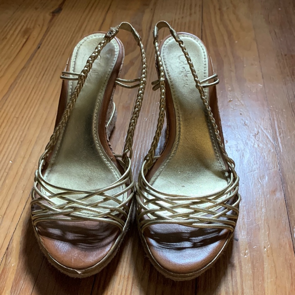 Cole Haan Gold Strappy Sandals